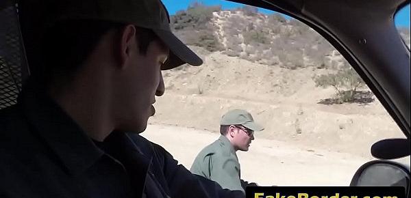  Redhead babe fucked hard by the border patrol agent